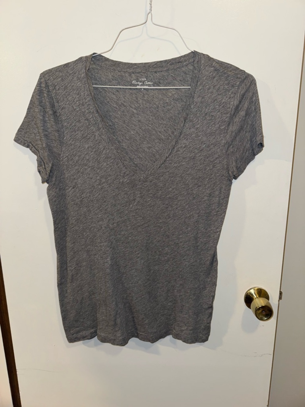 J. Crew Gray Short Sleeve V-Neck Tee